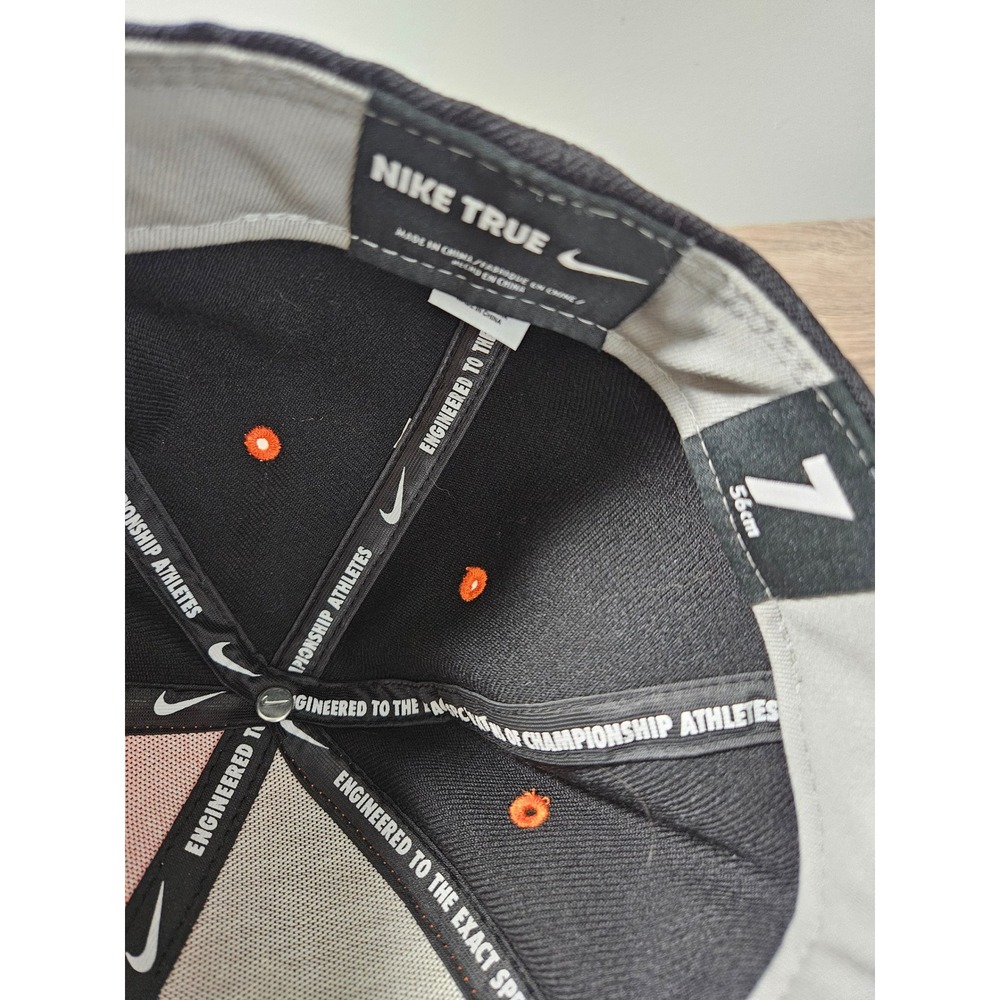 Nike Oklahoma State True Fitted Hat Size 7 Orange Black Flat Bill O - Picture 7 of 10
